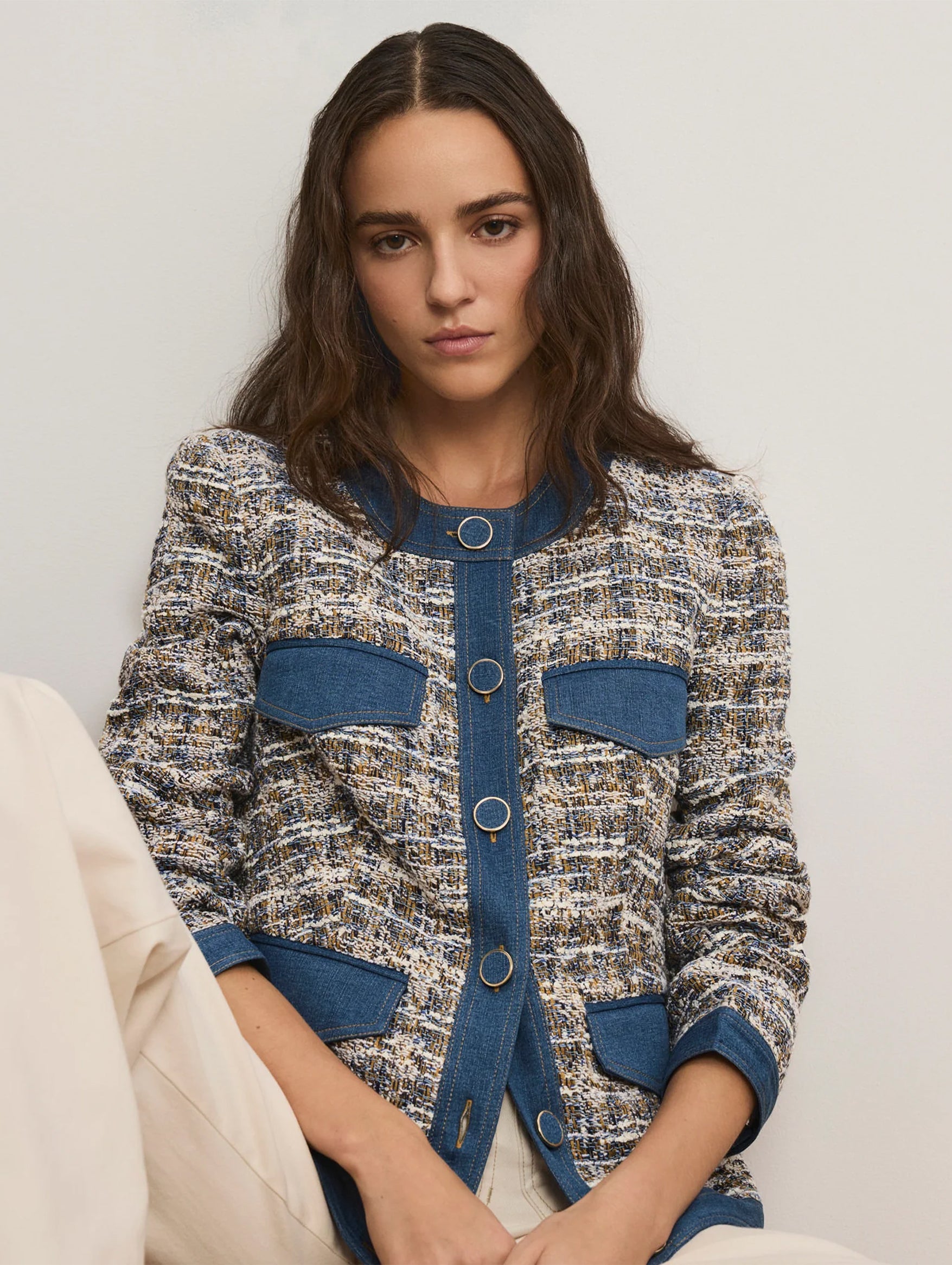 Ainslie Jacket in Navy Multi