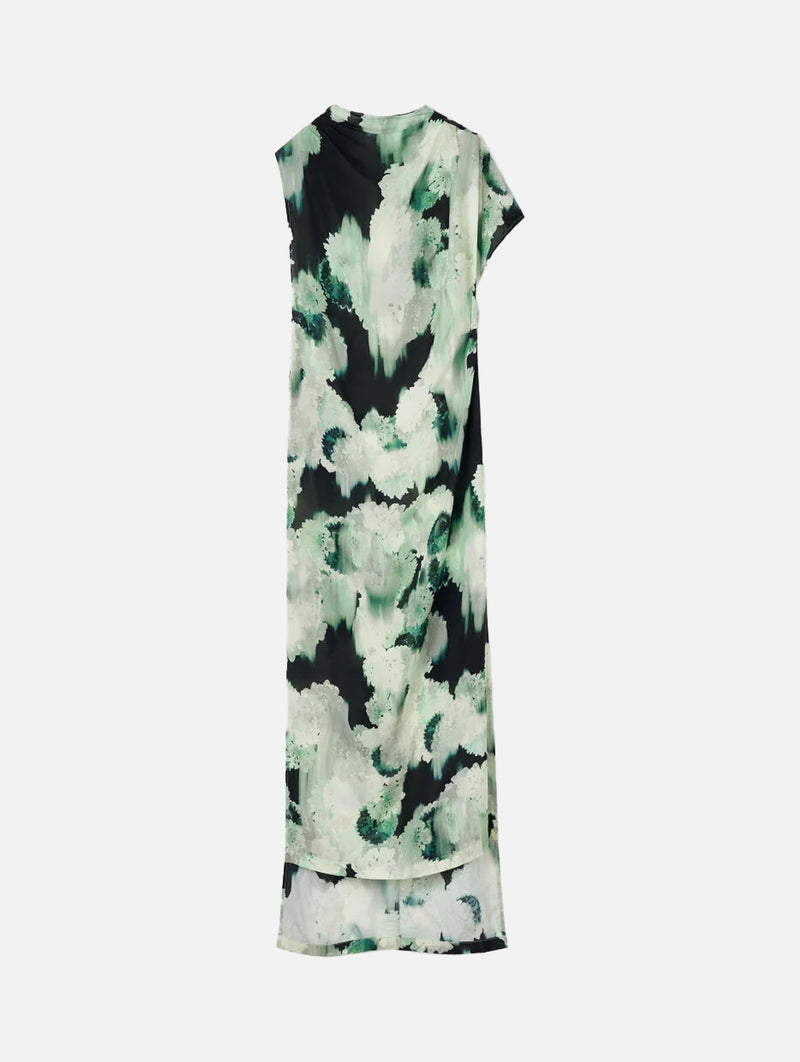 Alana Dress in Blurry Flower Green