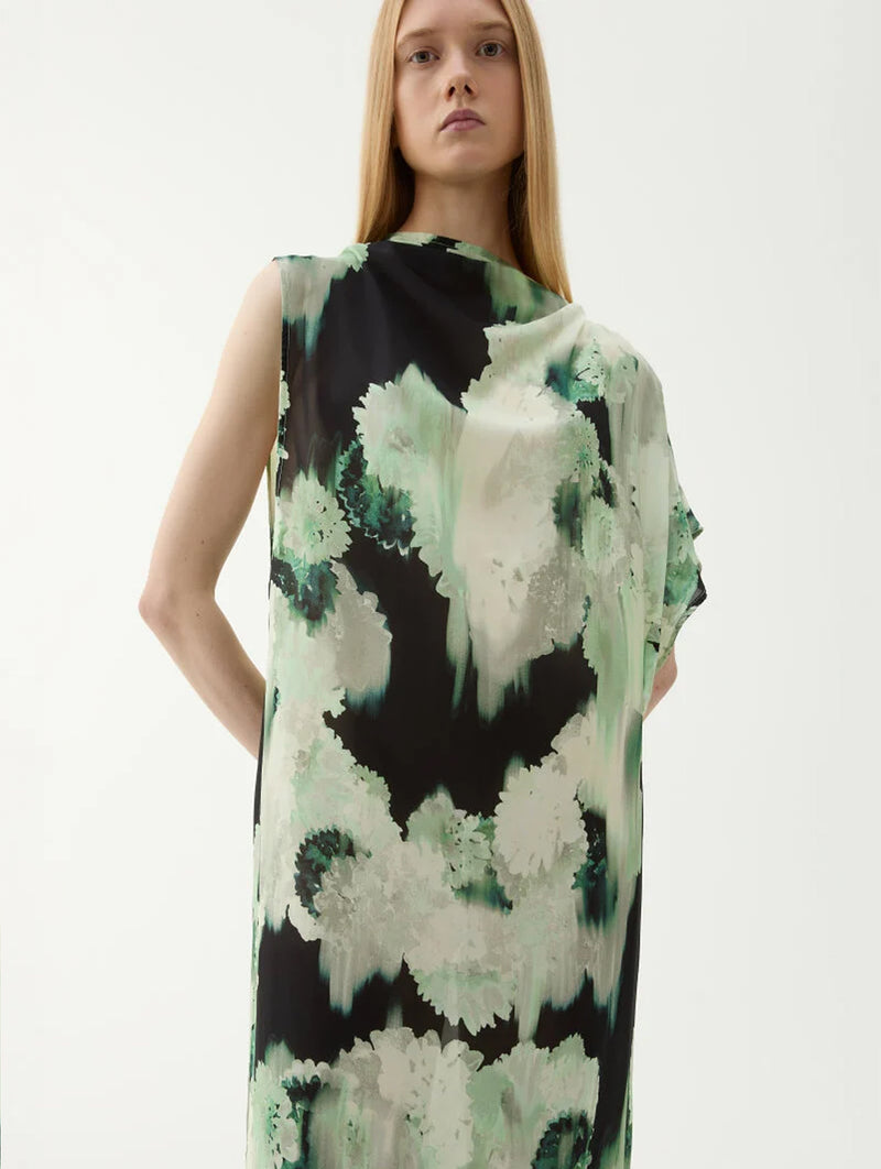 Alana Dress in Blurry Flower Green