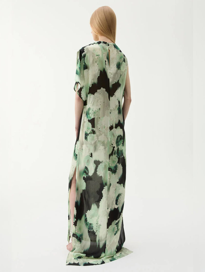 Alana Dress in Blurry Flower Green