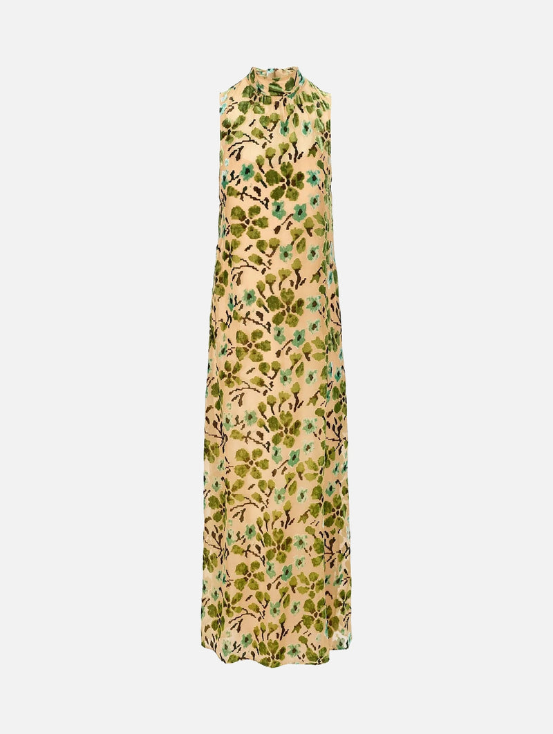 Albee Dress in Moss Floral Tapestry