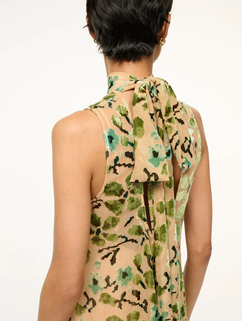 Albee Dress in Moss Floral Tapestry