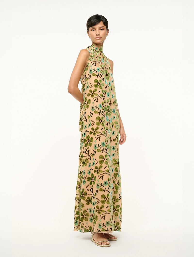 Albee Dress in Moss Floral Tapestry