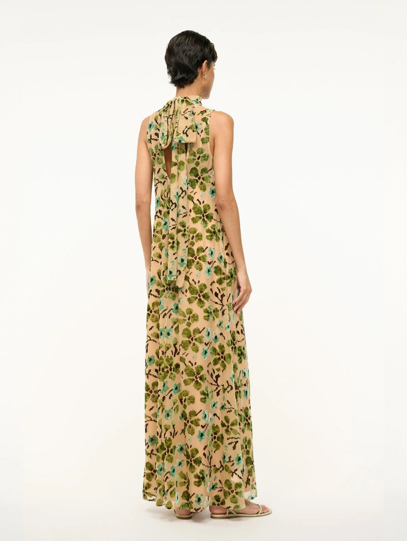 Albee Dress in Moss Floral Tapestry