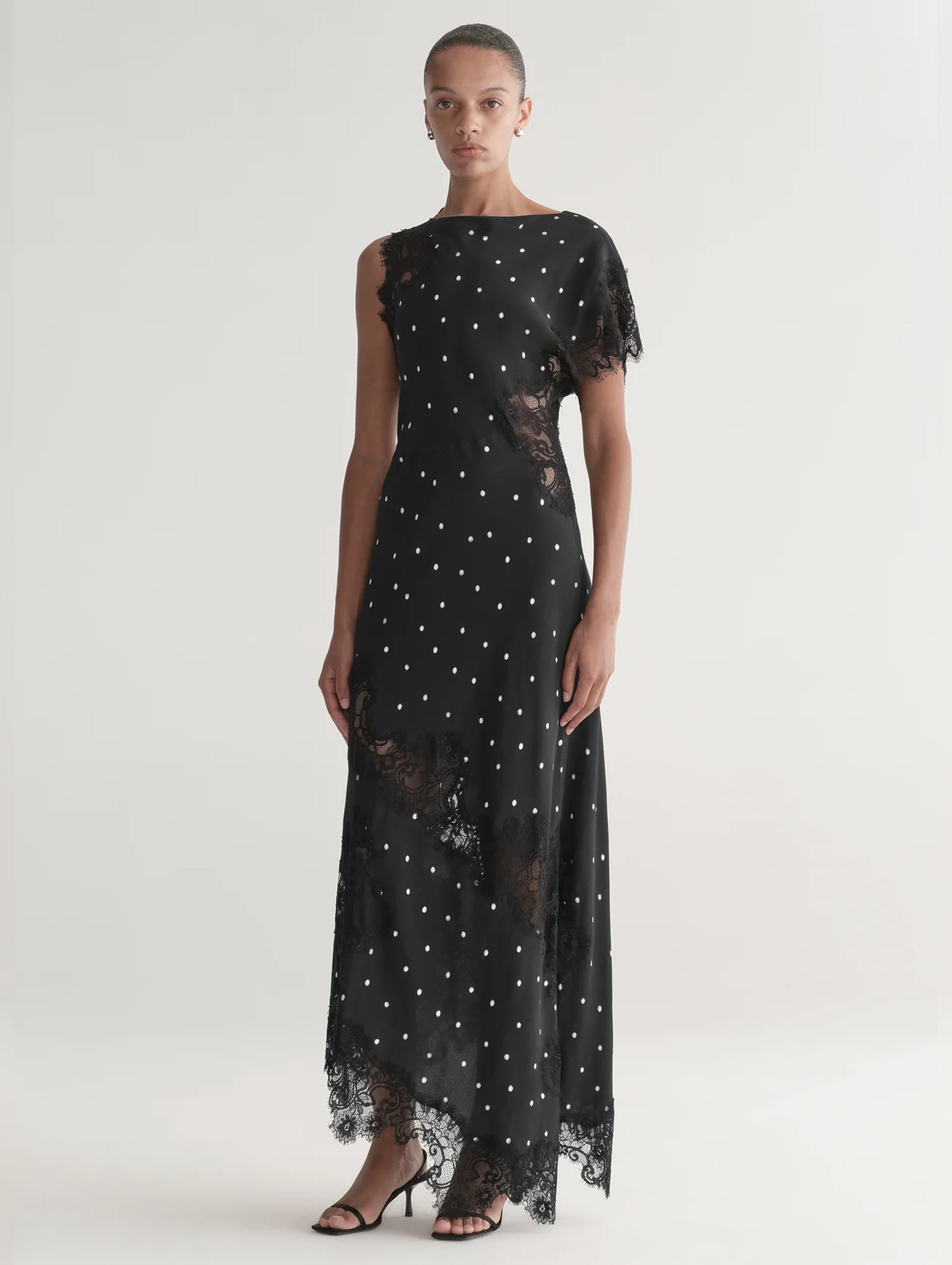 Alessia Dress in Black and Cream