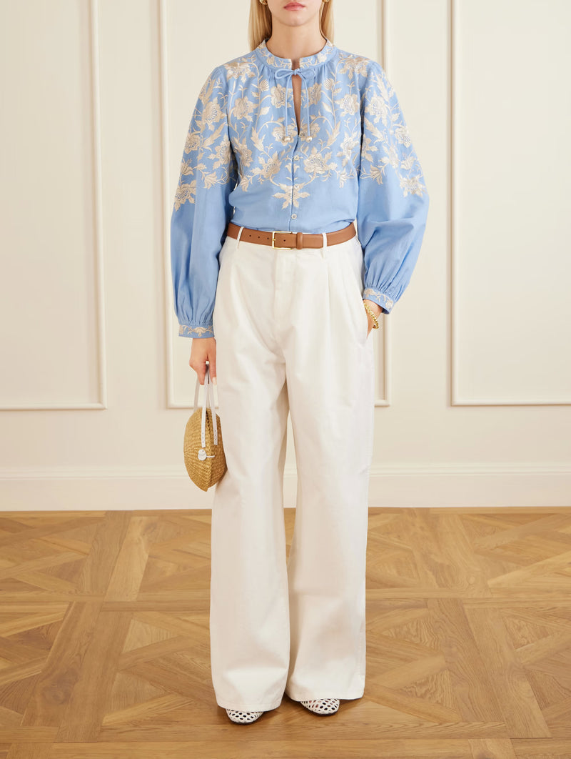 Alina Lace Shirt in Blue