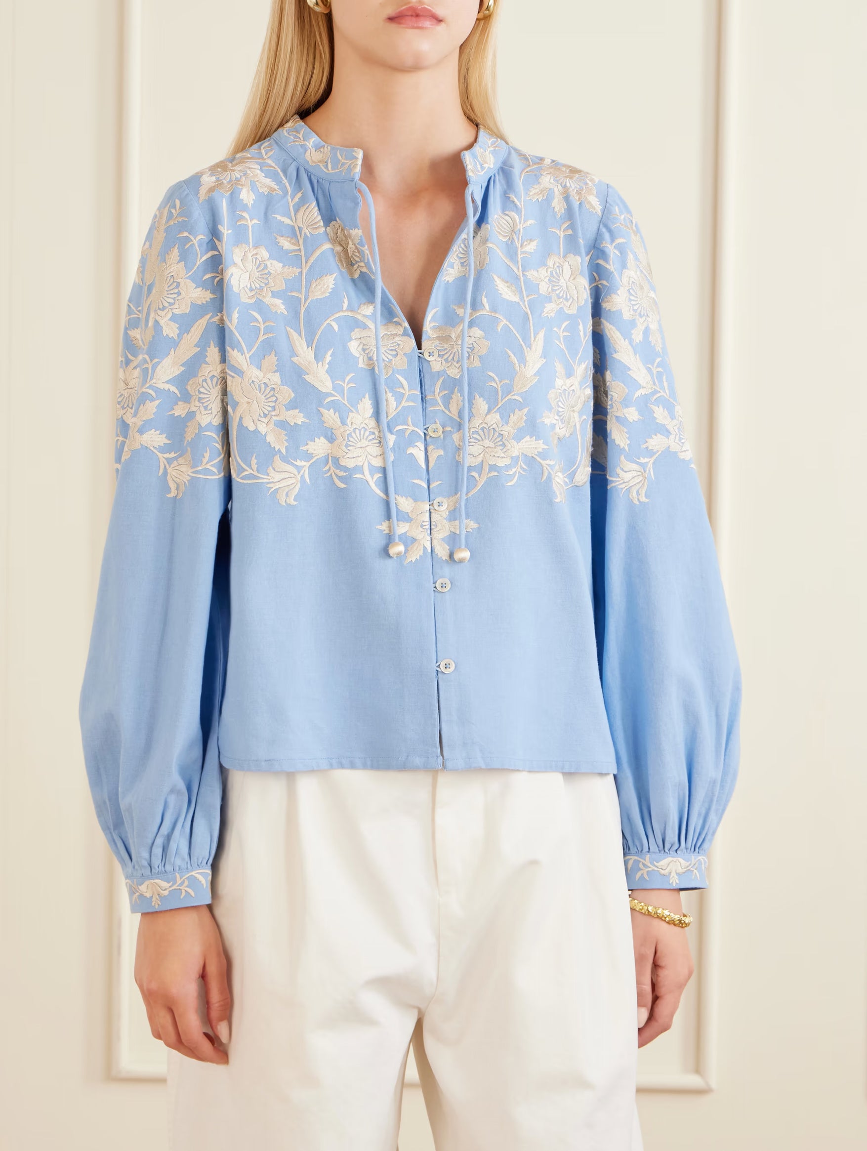 Alina Lace Shirt in Blue