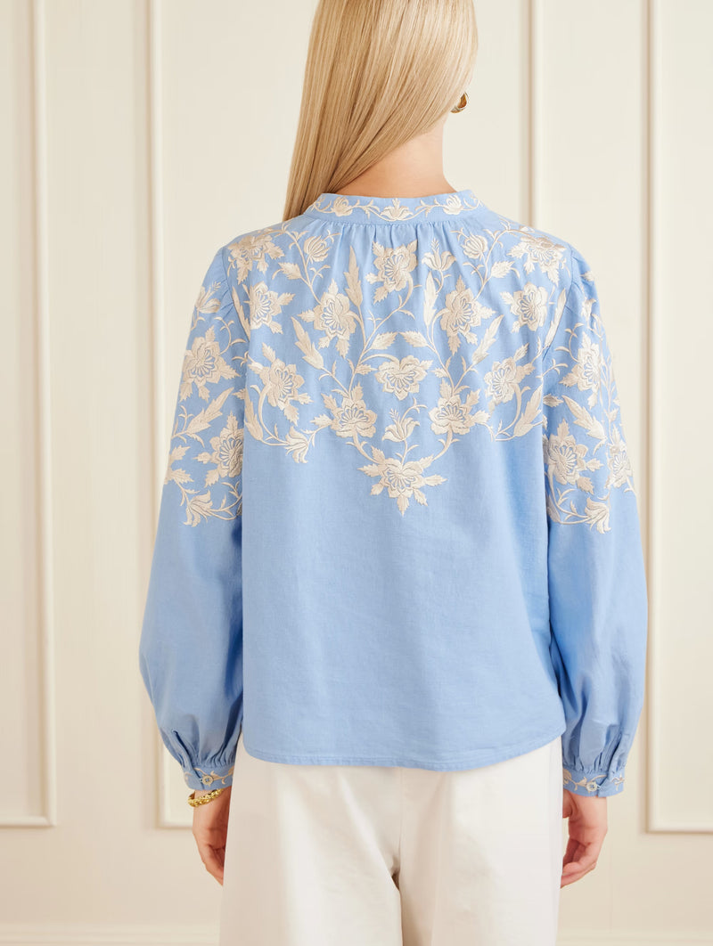 Alina Lace Shirt in Blue