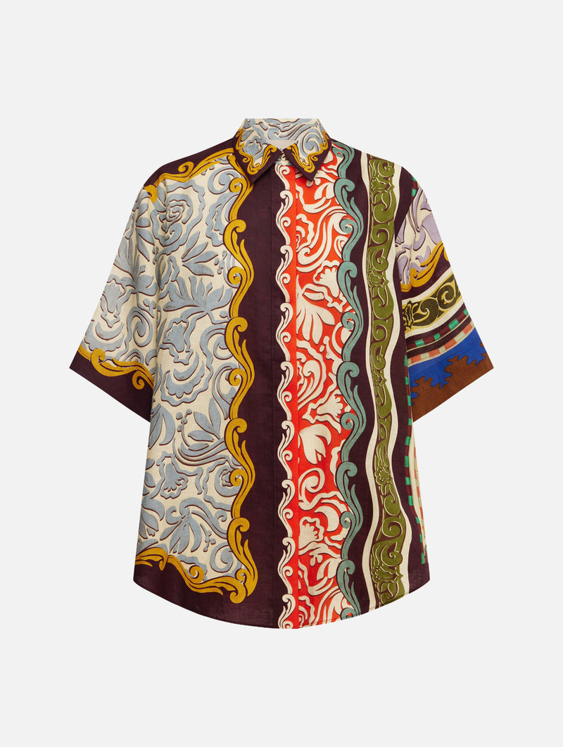 Alita Shirt in Burgundy Multi