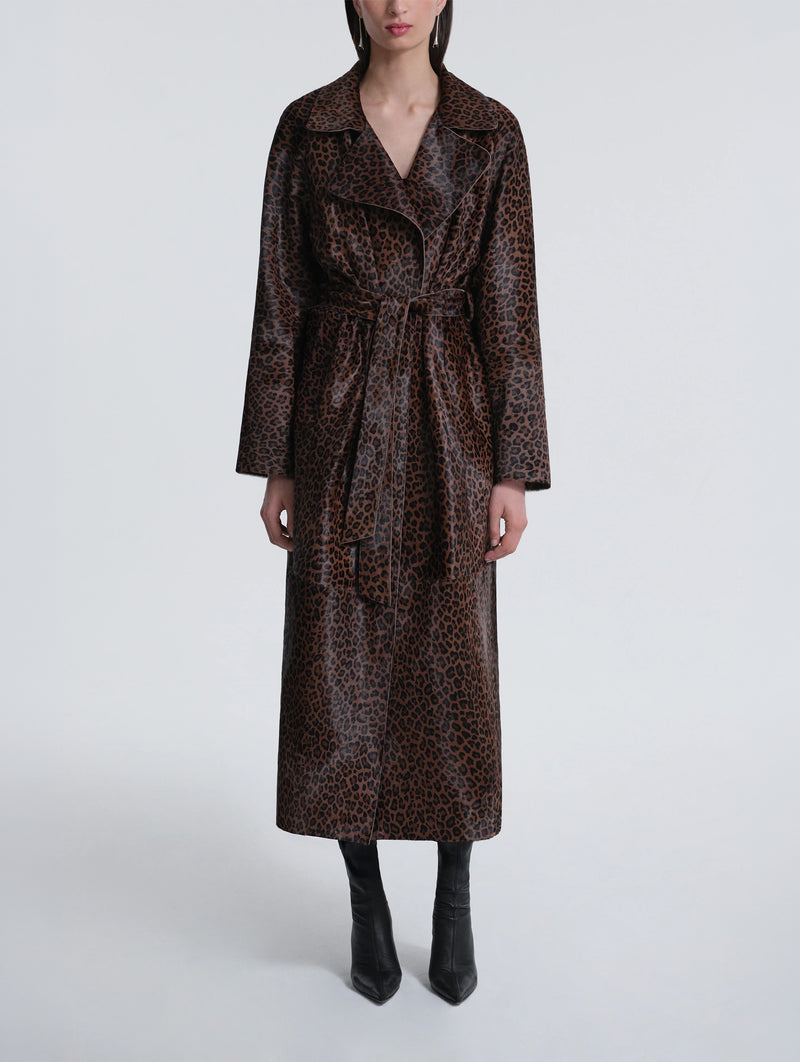 Althea Ponyhair Coat in Deep Leopard