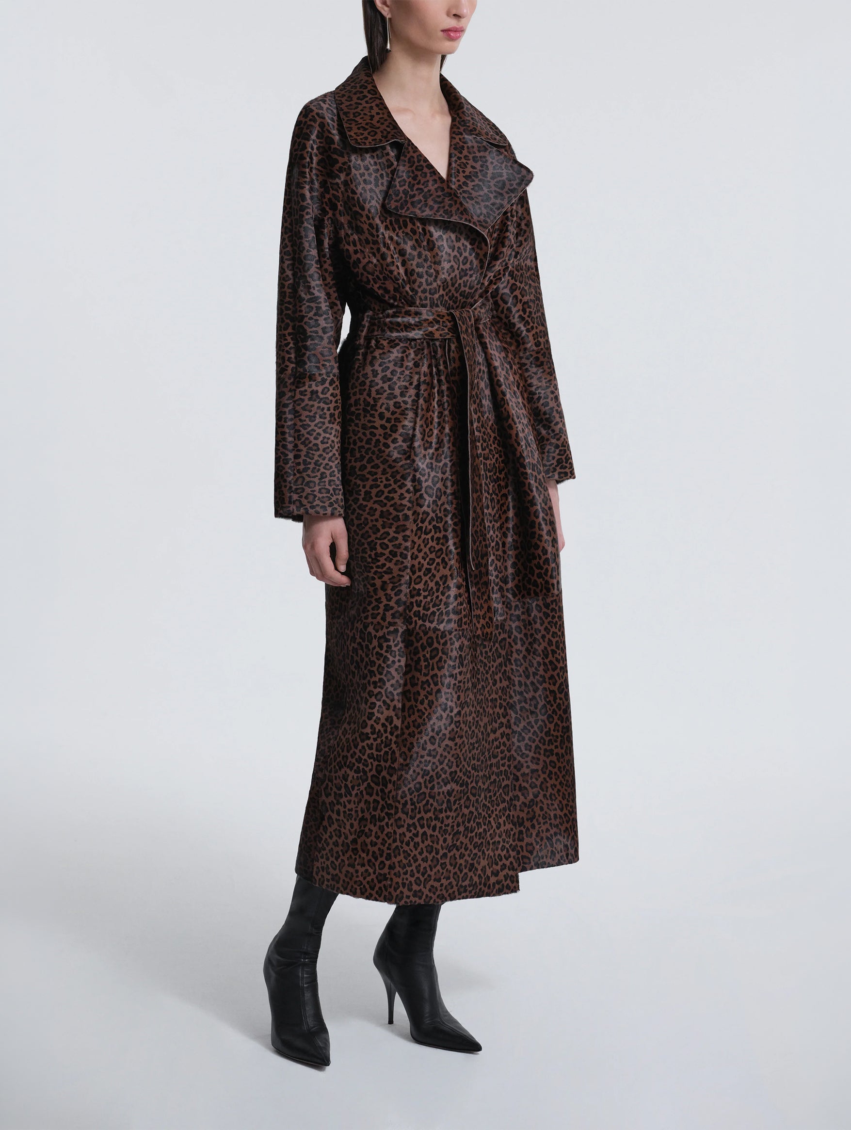 Althea Ponyhair Coat in Deep Leopard