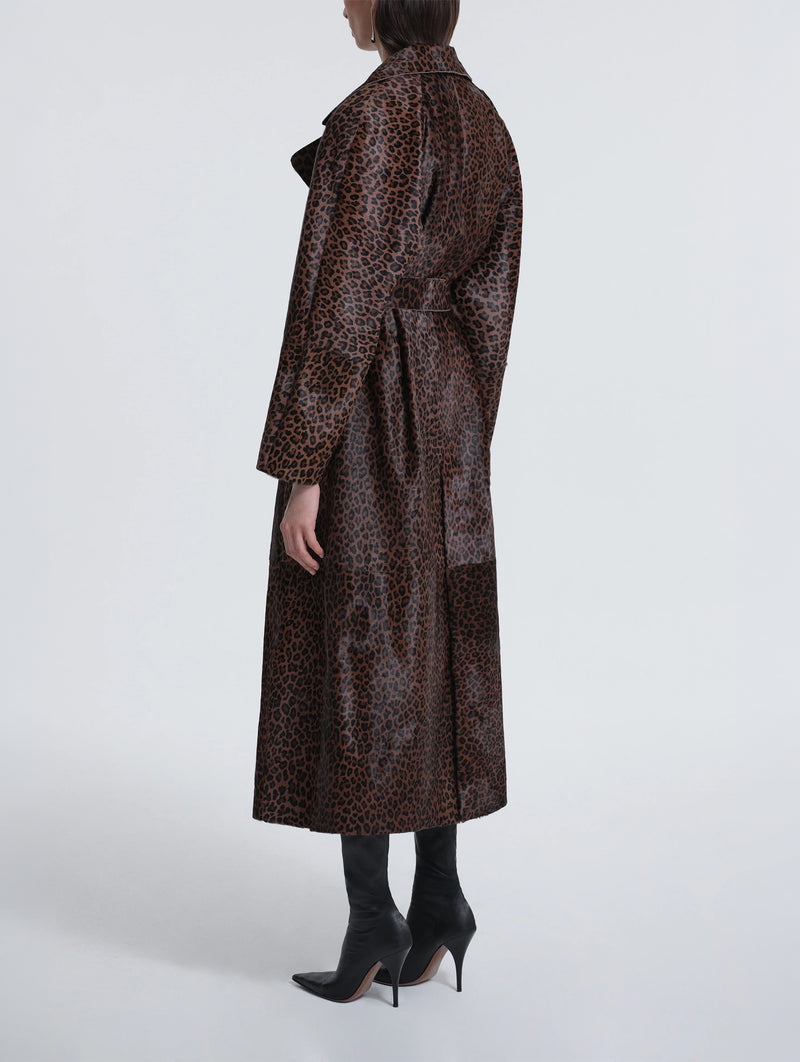 Althea Ponyhair Coat in Deep Leopard