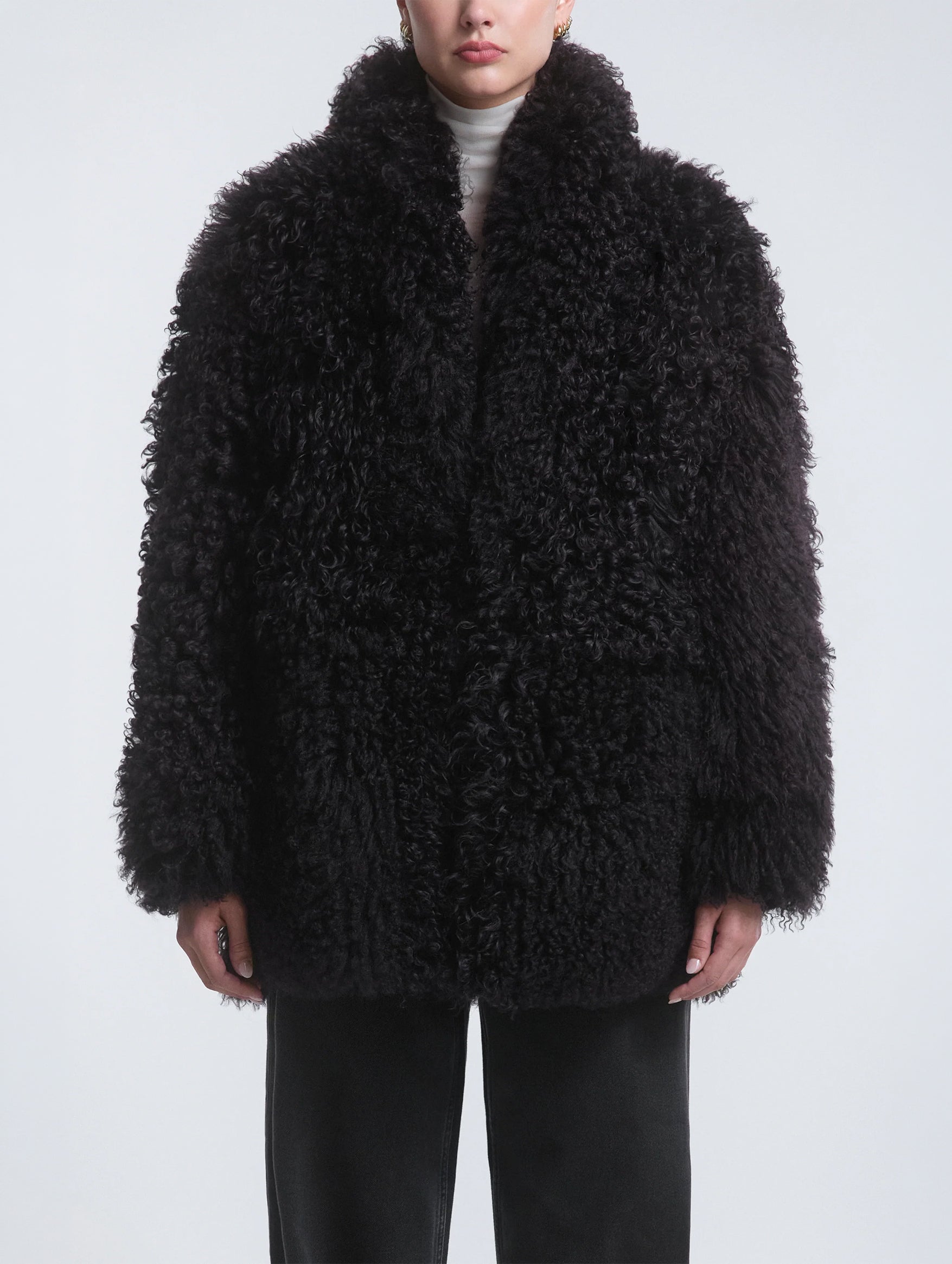 Amara Shearling Jacket in Rich Brown
