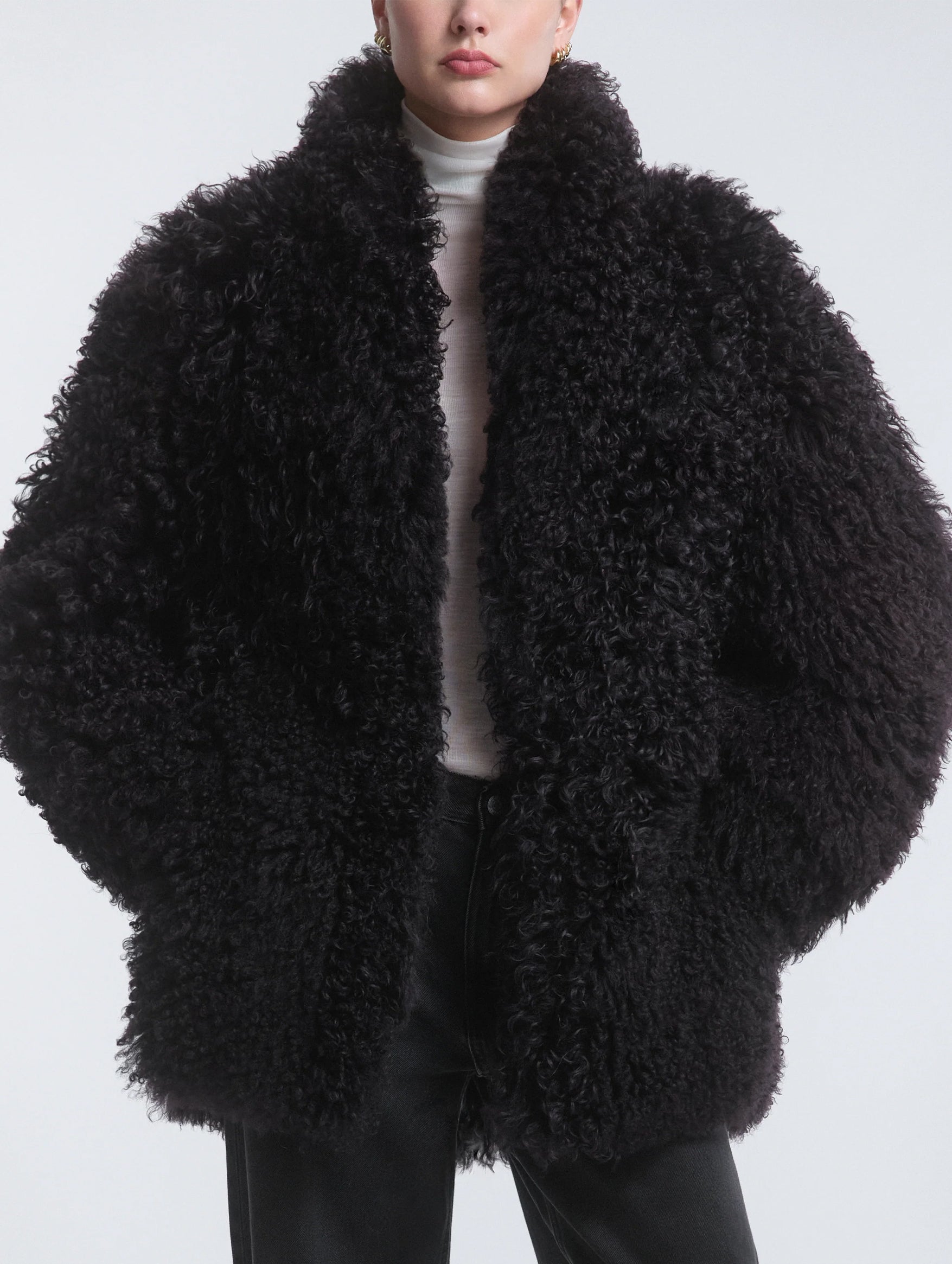 Amara Shearling Jacket in Rich Brown