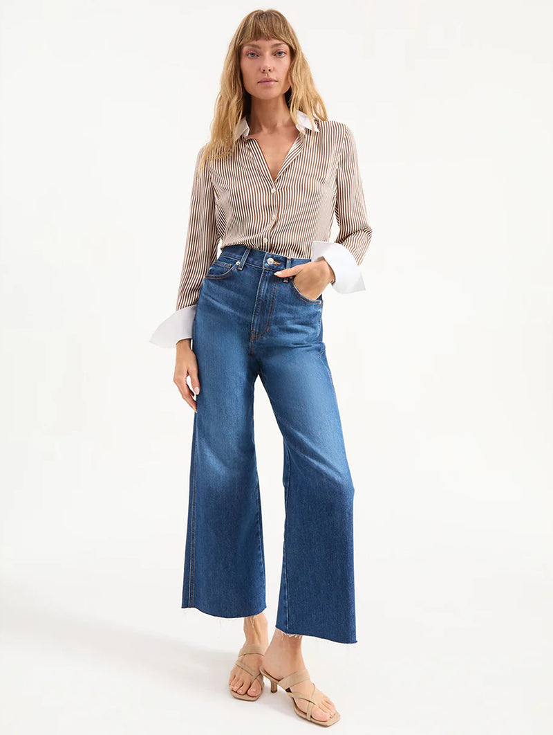 Amelia Shirt in Whiskey Stripe