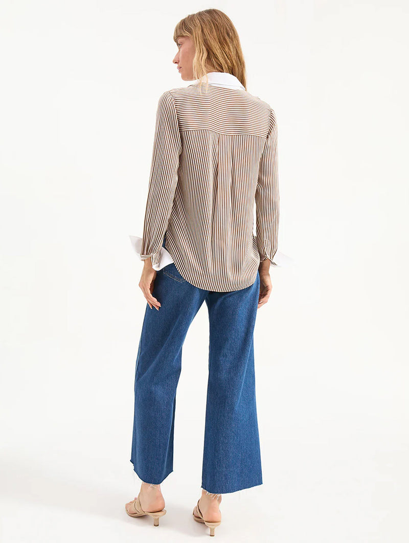 Amelia Shirt in Whiskey Stripe