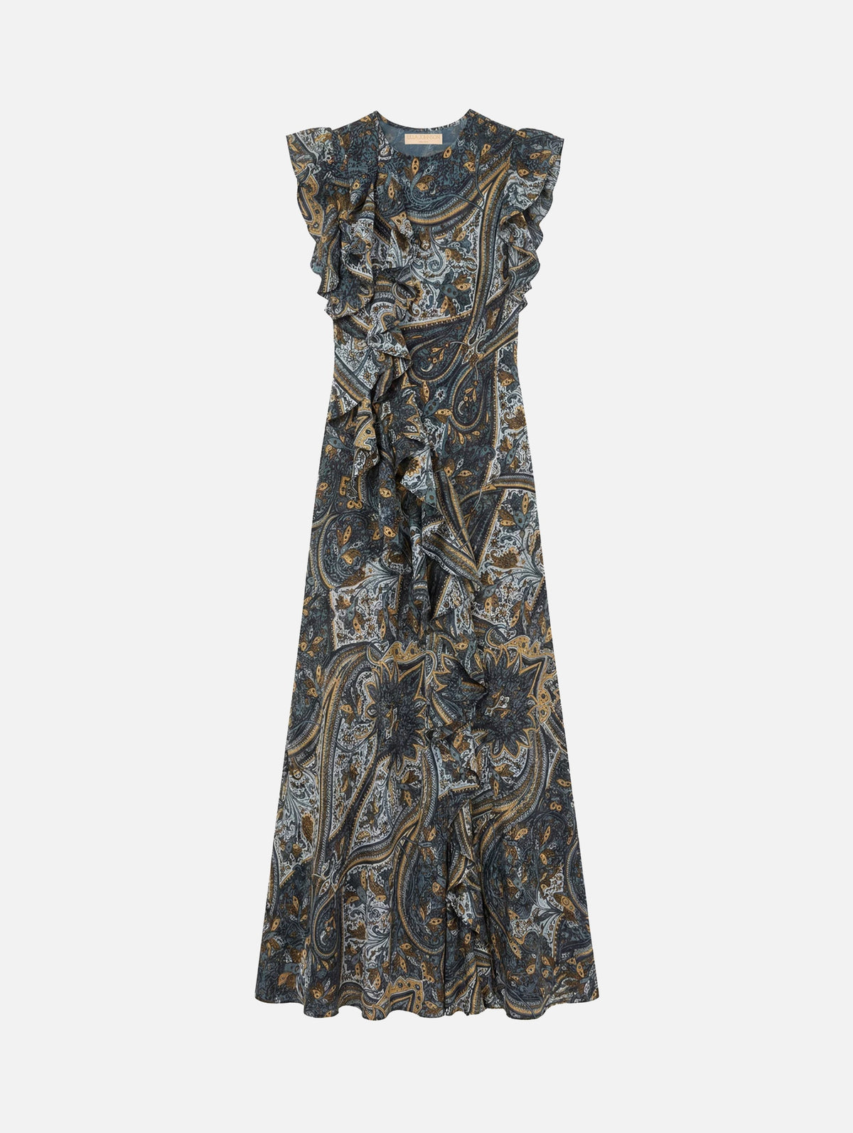 Ameline Silk Dress in Prussian