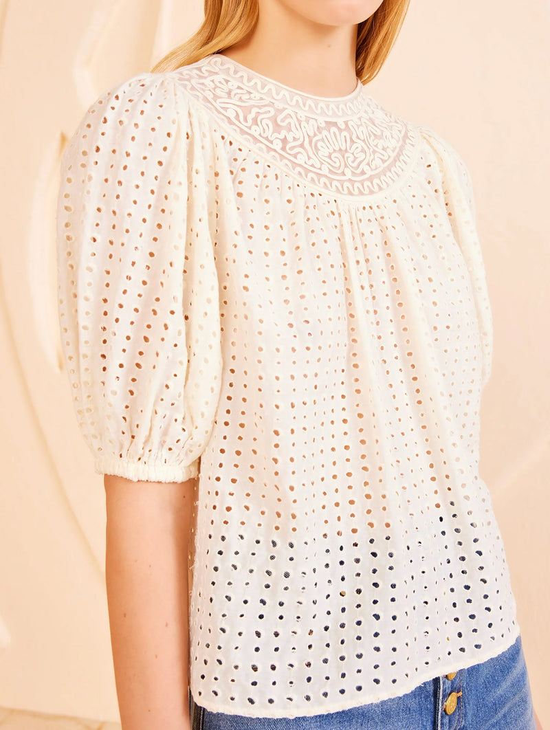 Amina Top in Ivory