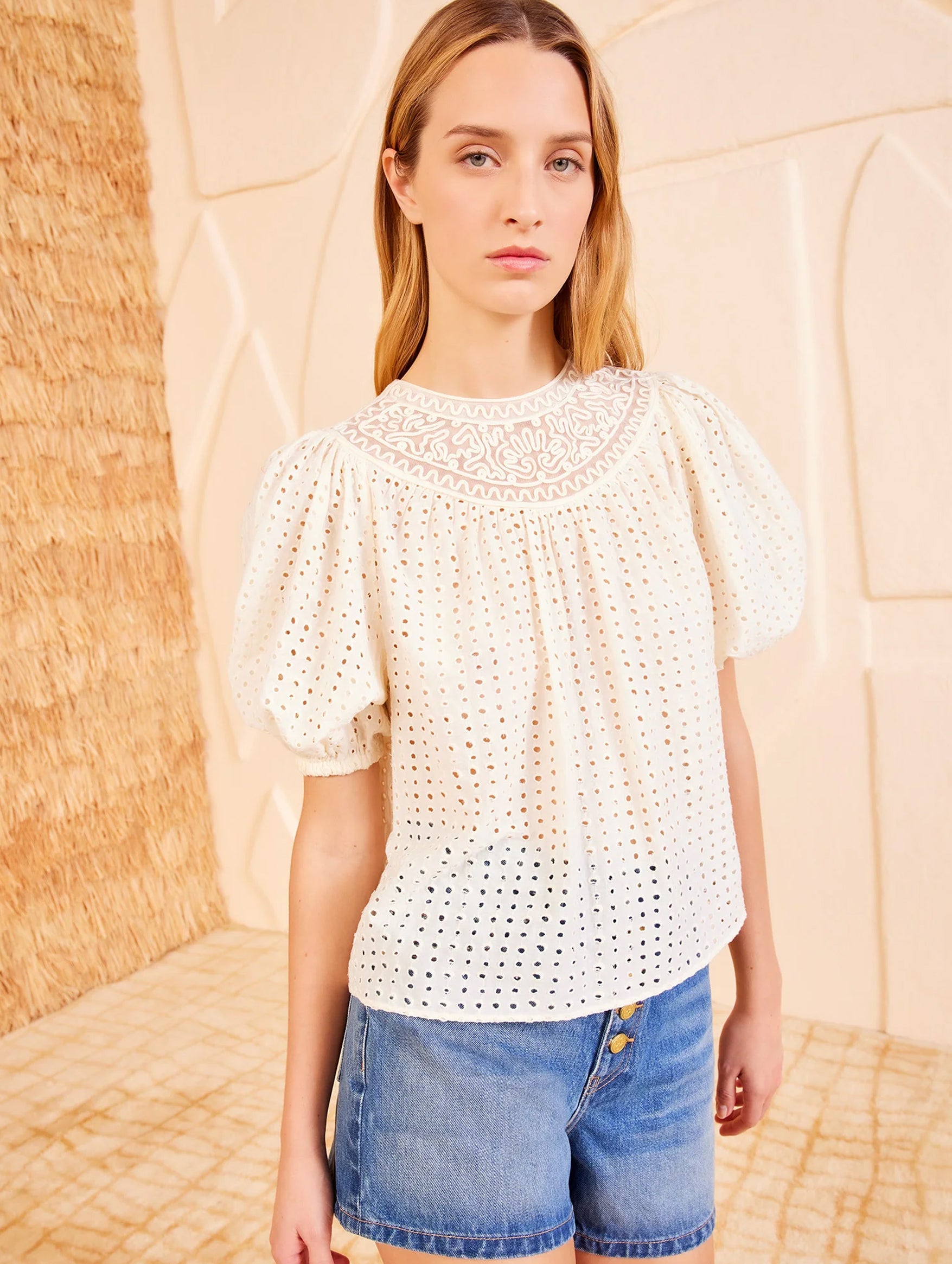 Amina Top in Ivory