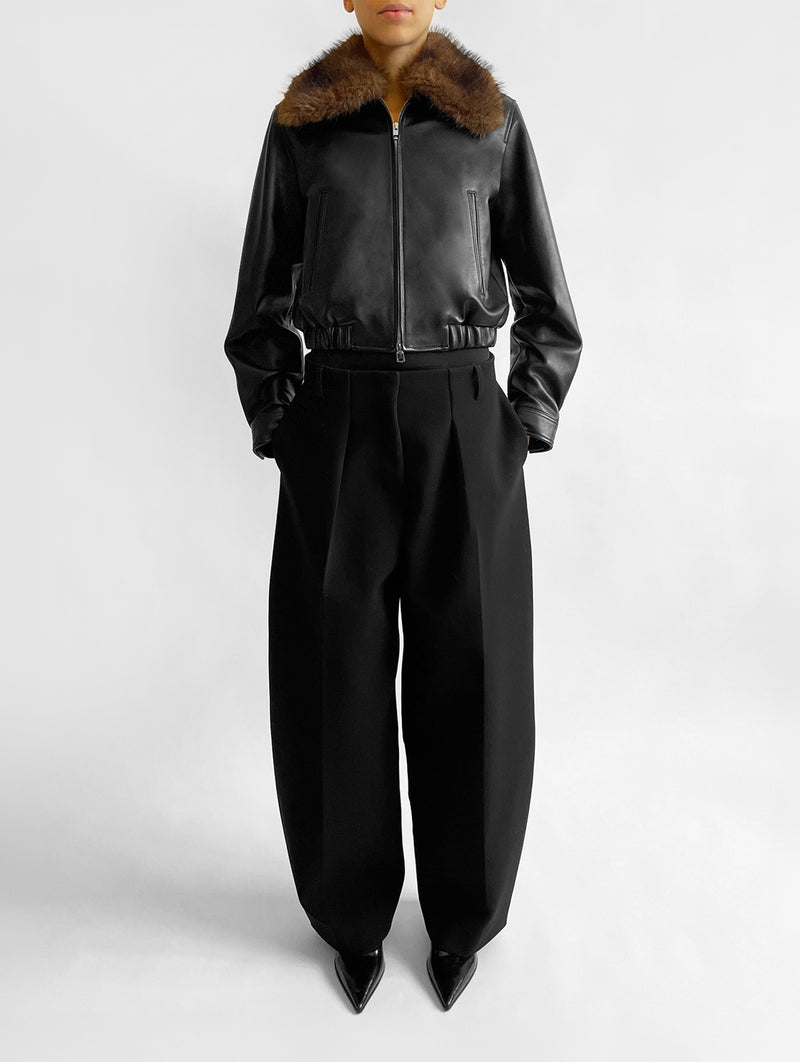 Ani Leather Jacket in Black
