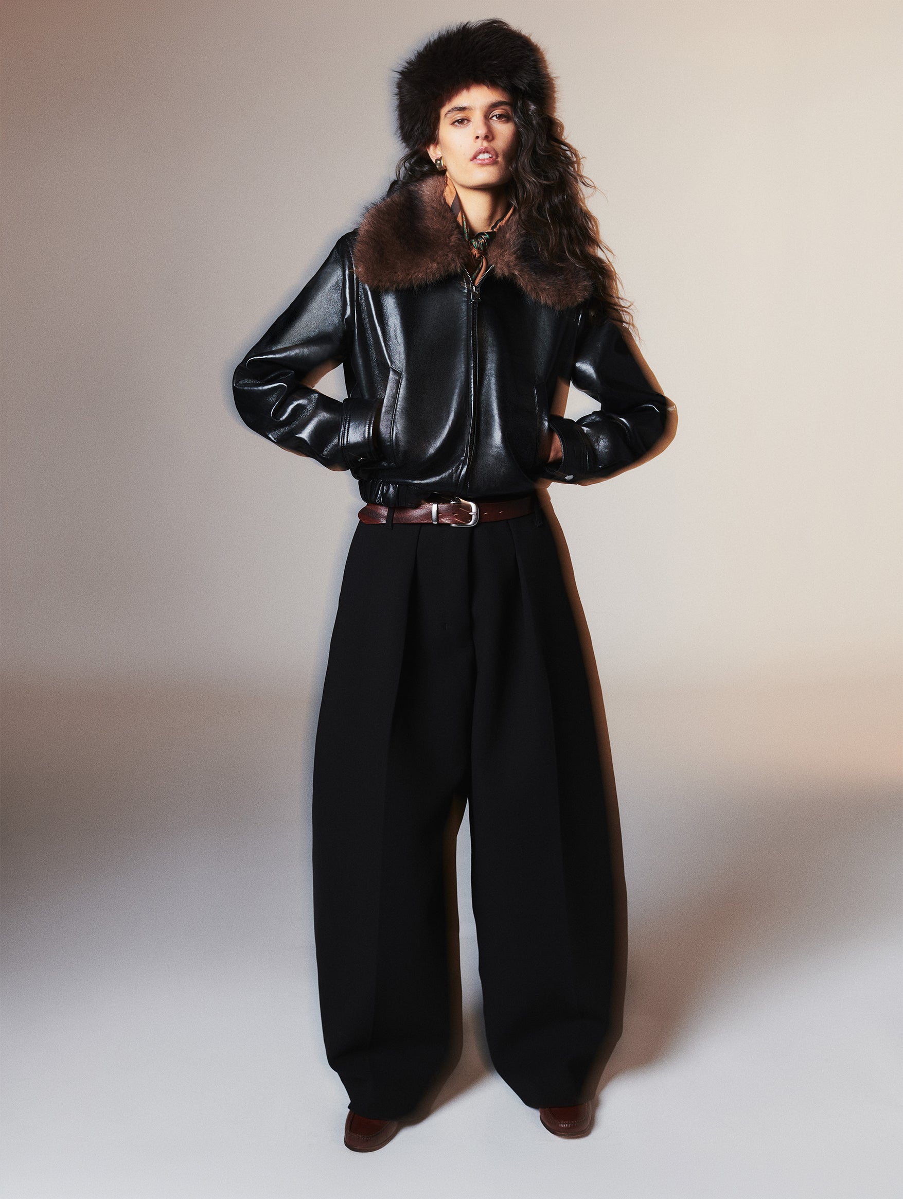 Ani Leather Jacket in Black