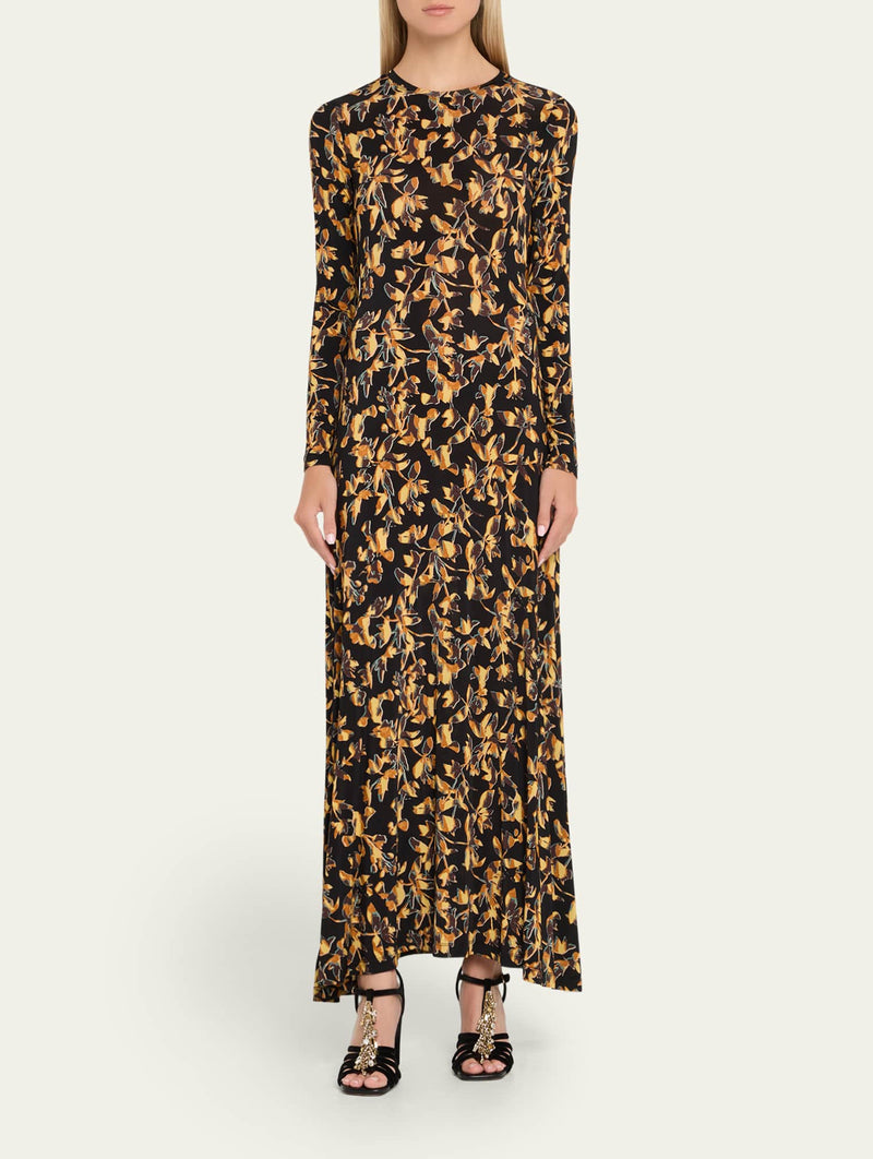Amari Jersey Long Sleeve Dress in Solaris