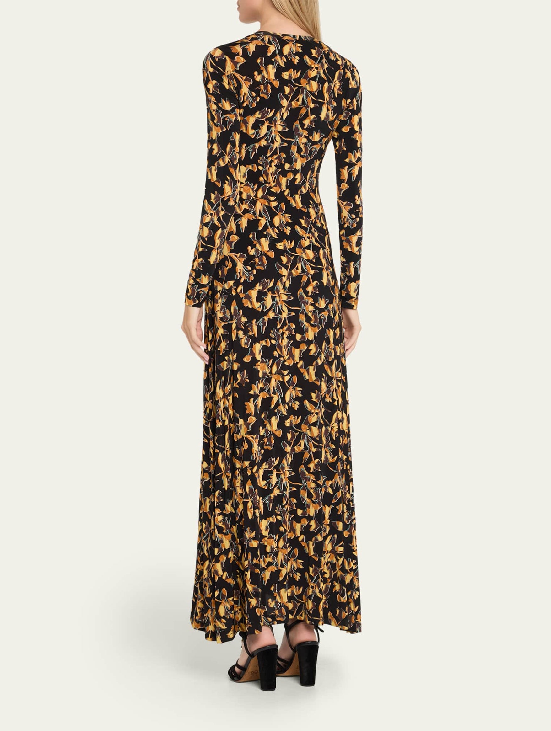 Amari Jersey Long Sleeve Dress in Solaris