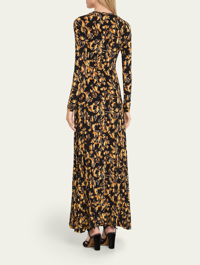 Amari Jersey Long Sleeve Dress in Solaris