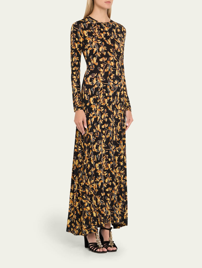Amari Jersey Long Sleeve Dress in Solaris