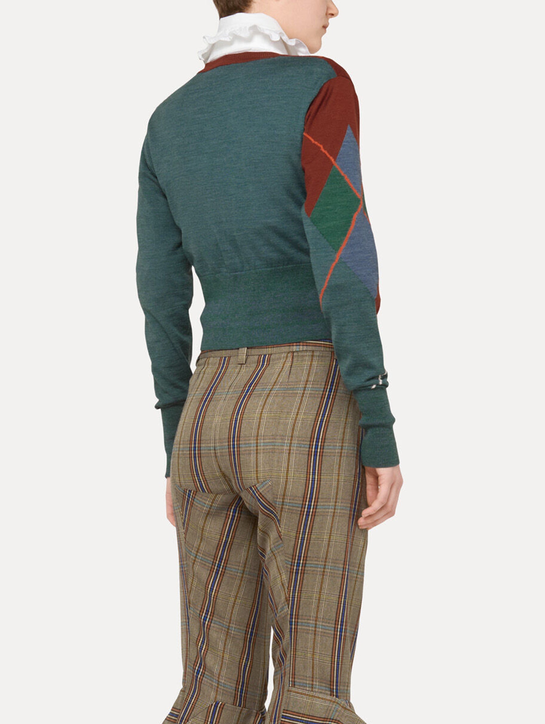 Argyle Cropped Cardi in Woodland Multi