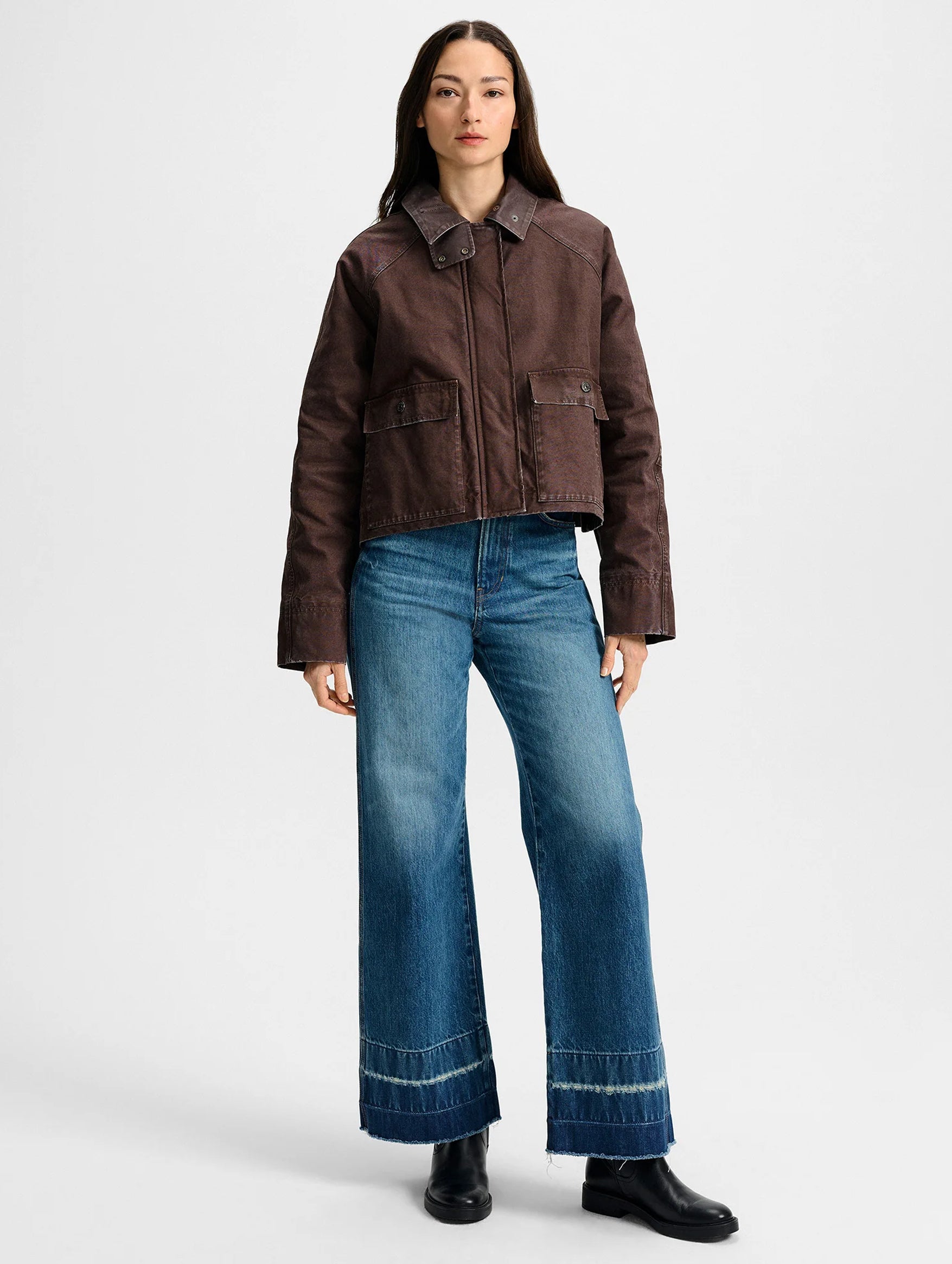 Arlo Canvas Chore Jacket in Dark Umber
