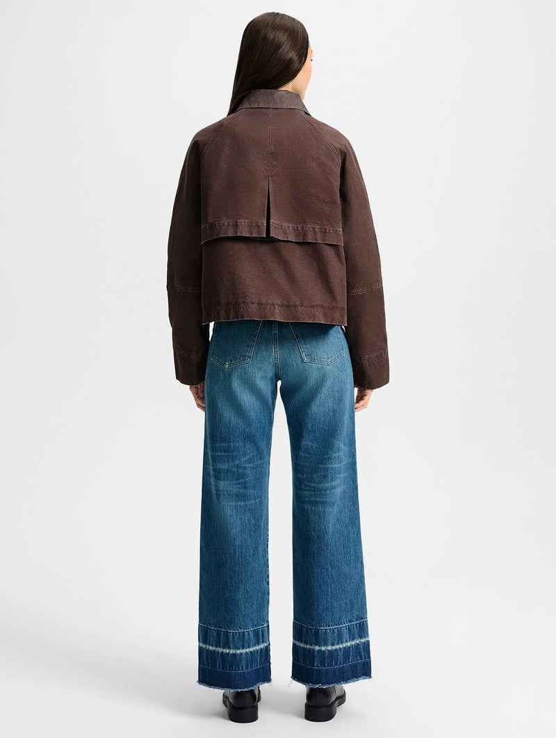 Arlo Canvas Chore Jacket in Dark Umber