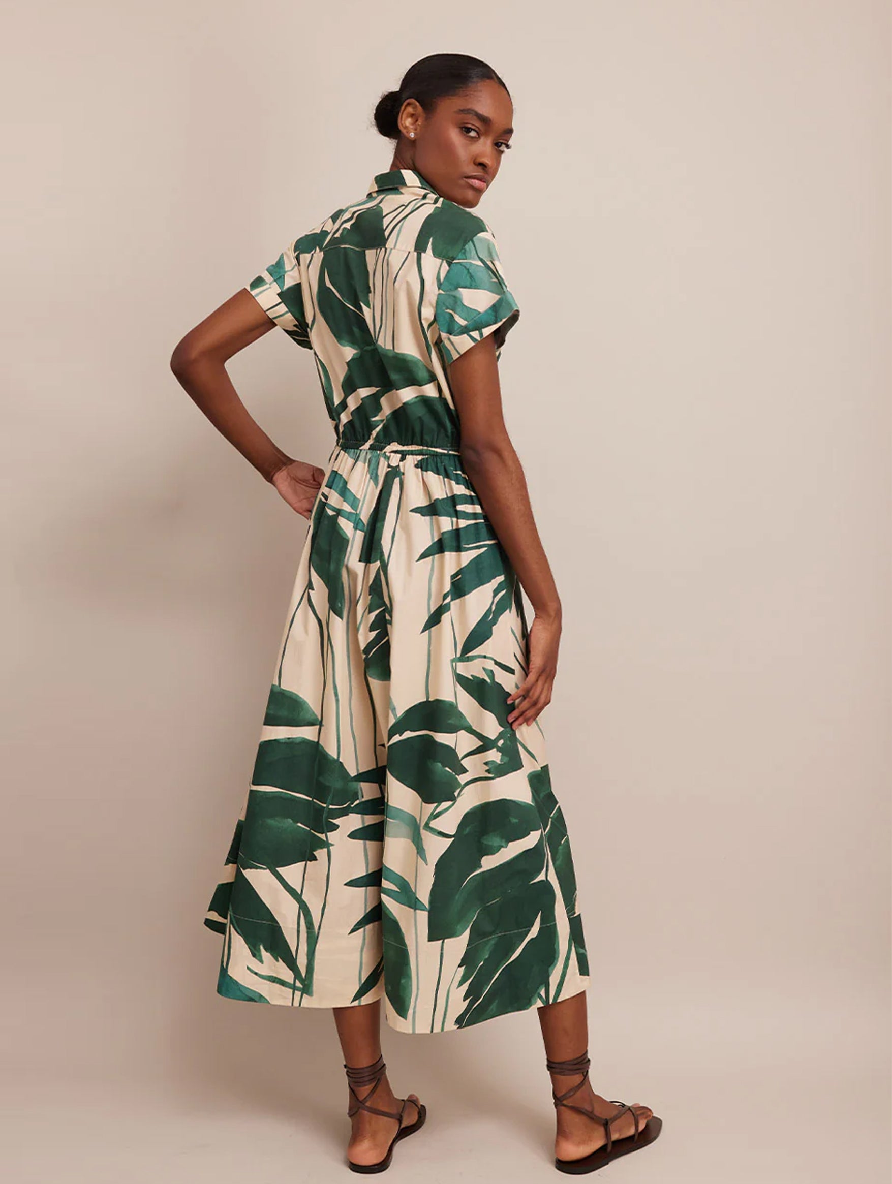 Asbury Midi Dress in Palm Oasis