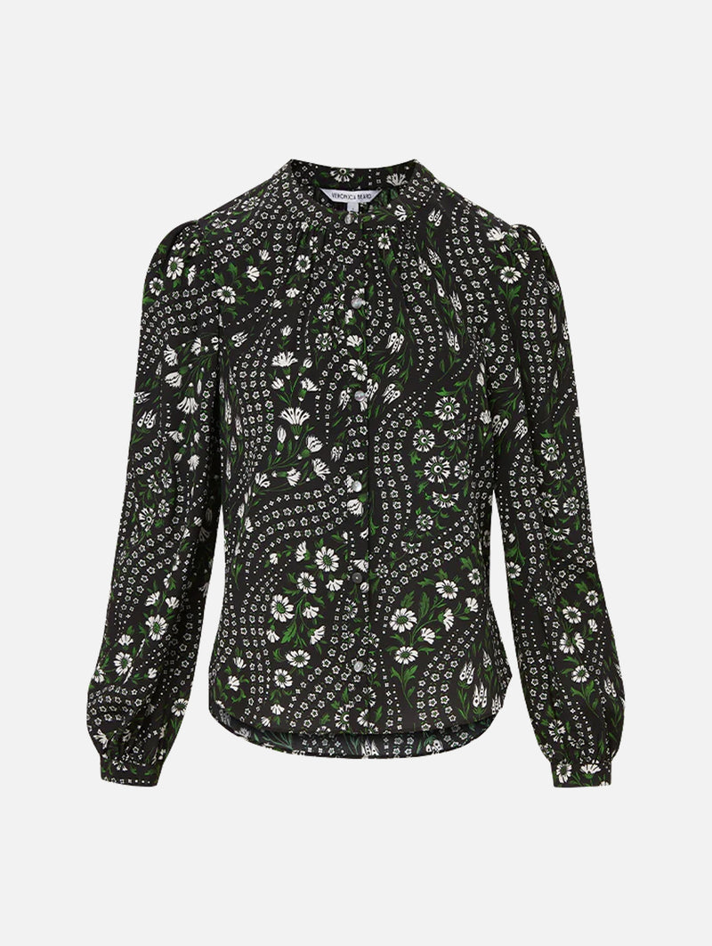 Ashlynn Silk Top in Black Multi