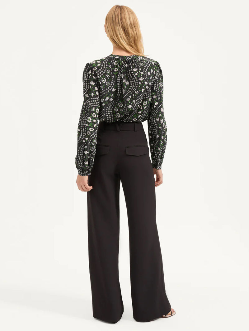 Ashlynn Silk Top in Black Multi