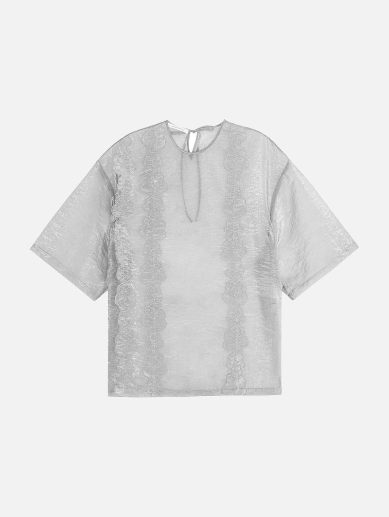 Asra Floral Top in Grey