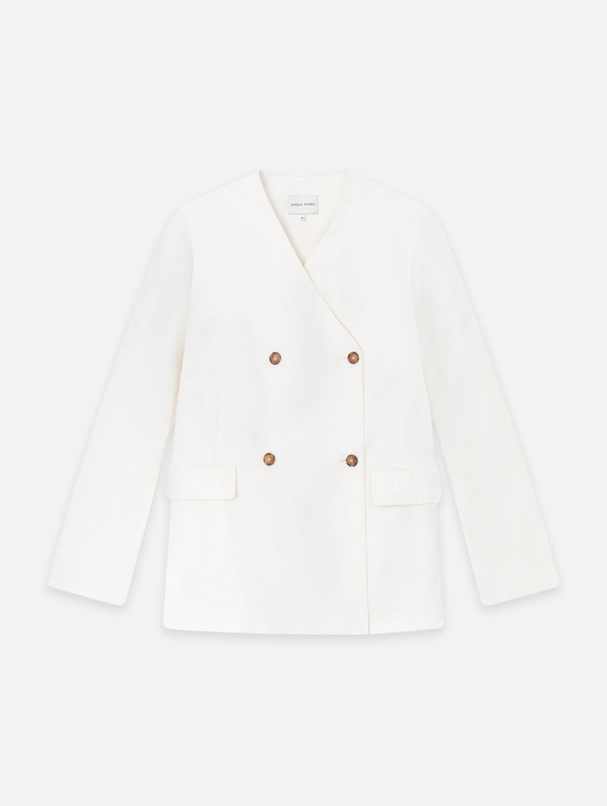 Astra Short V Neck Jacket in Ivory