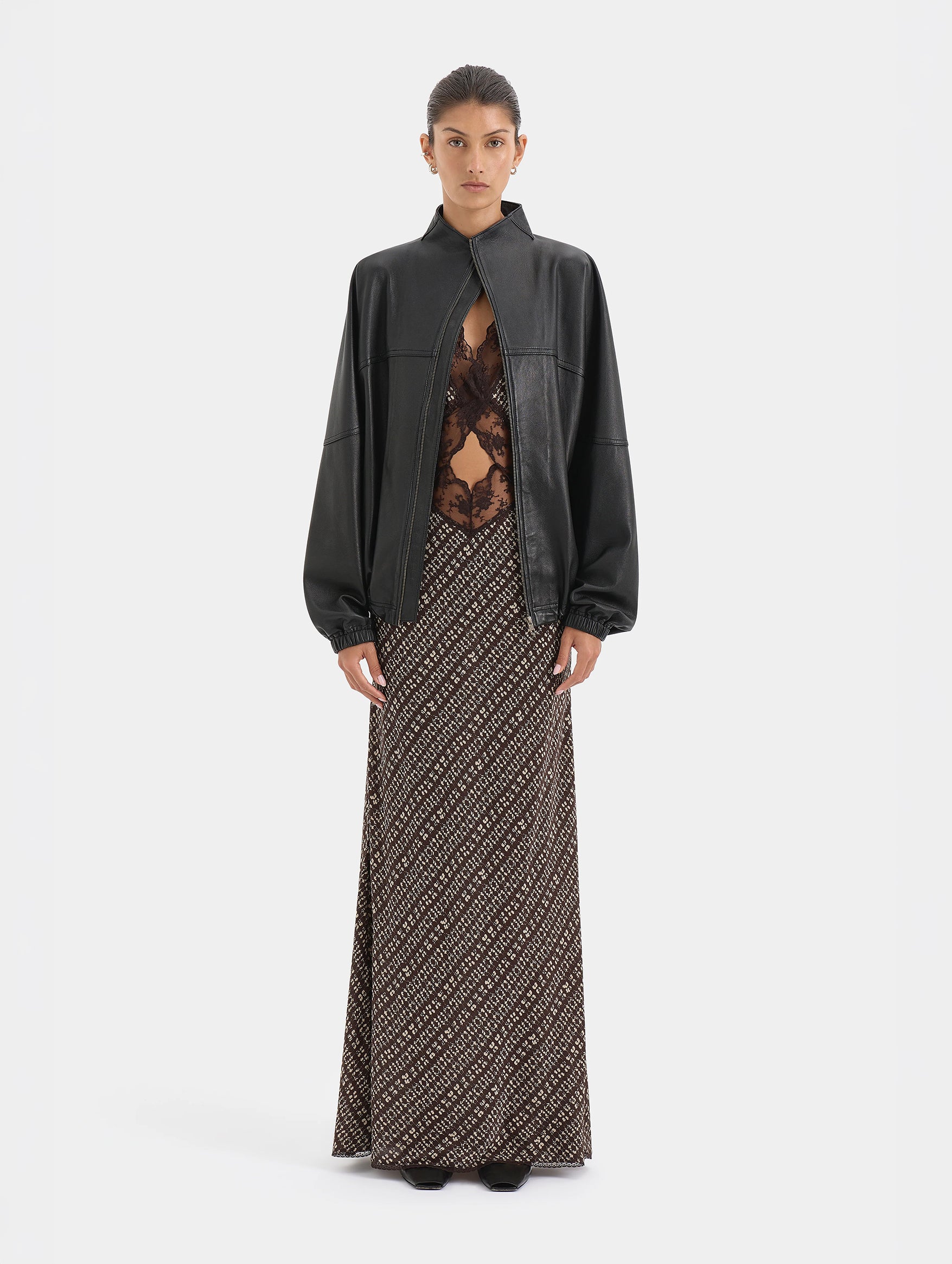 Astrid Cut Out Gown in Tisso Plum