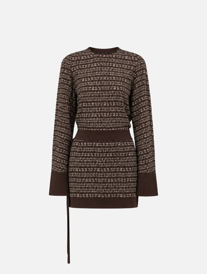 Astrid Long Sleeve Mini Dress in Tisso Plum