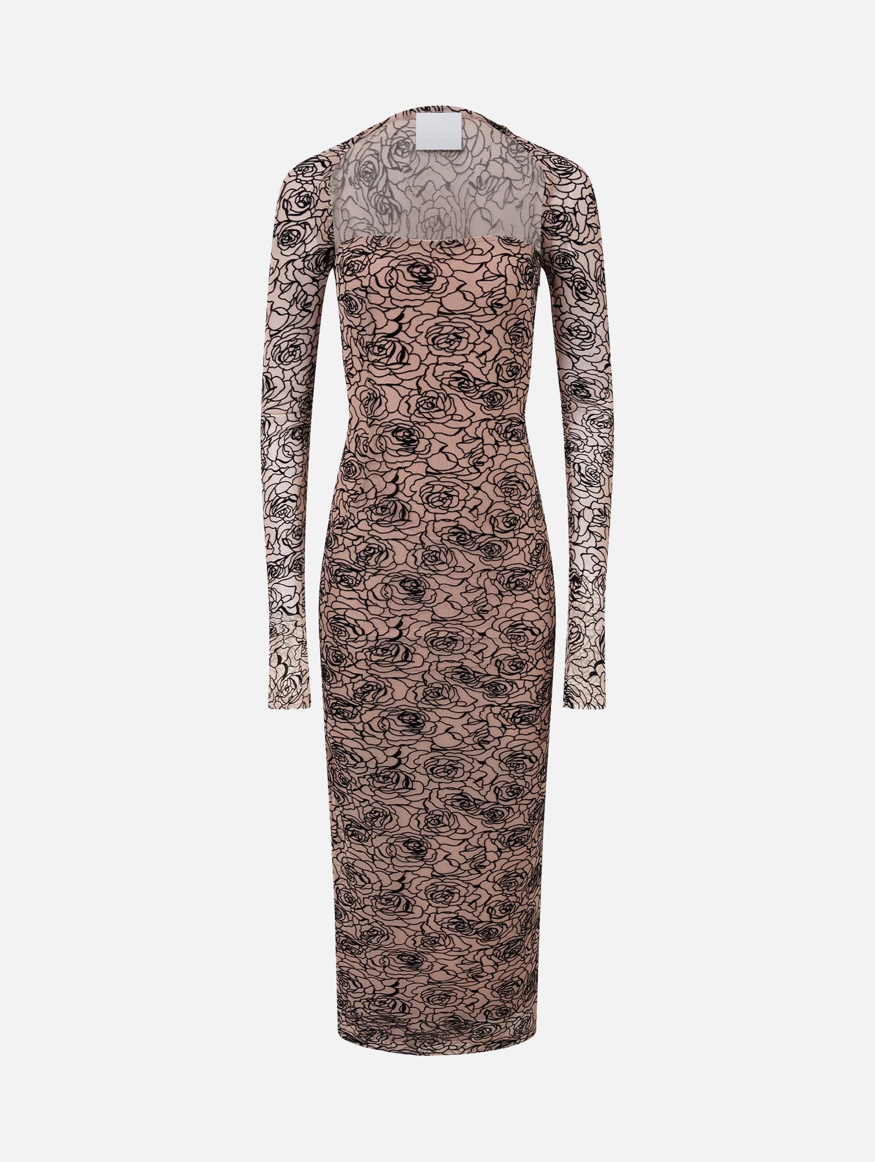 Audrey Dress in Black and Nude