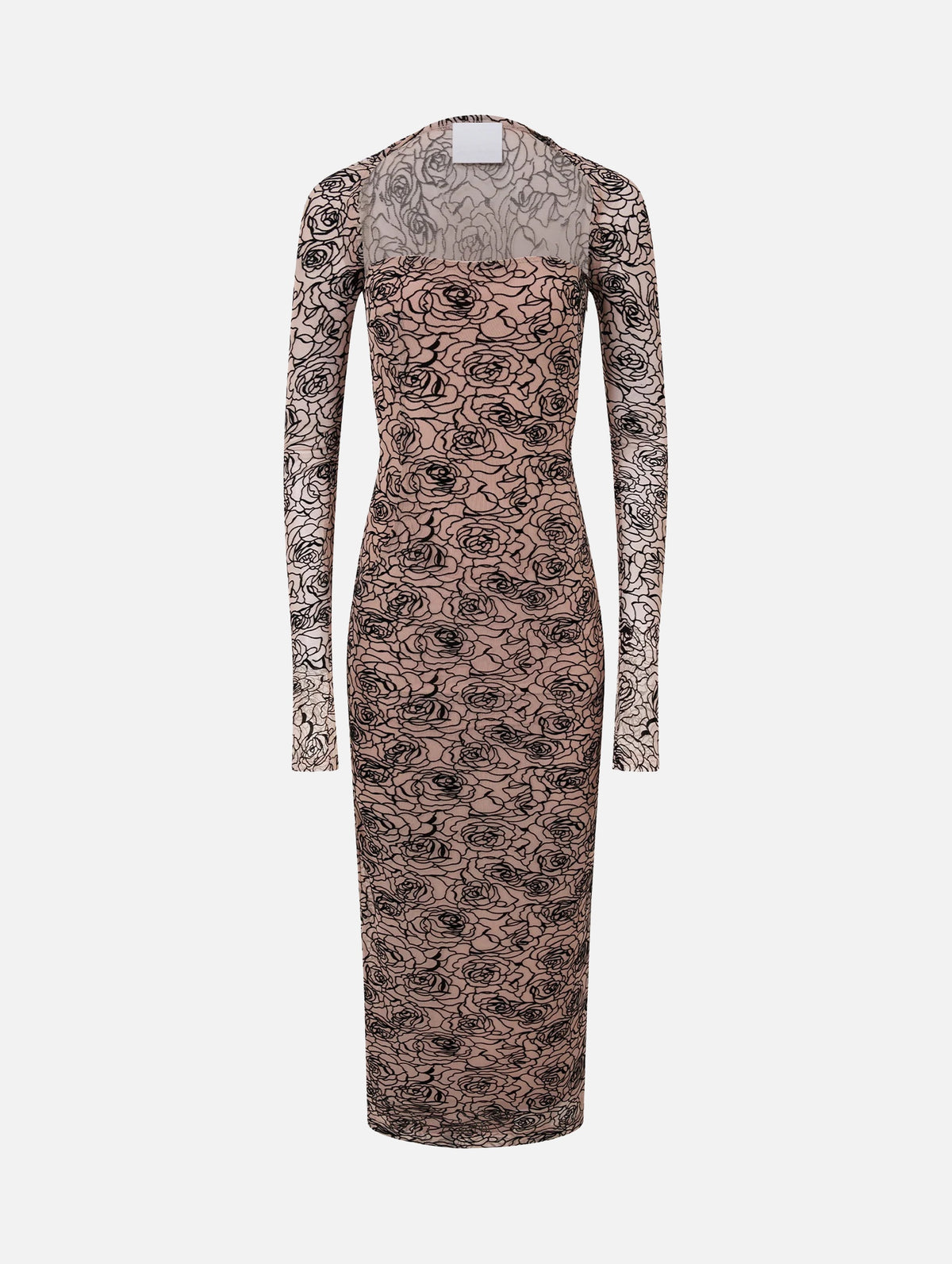 Audrey Dress in Black and Nude