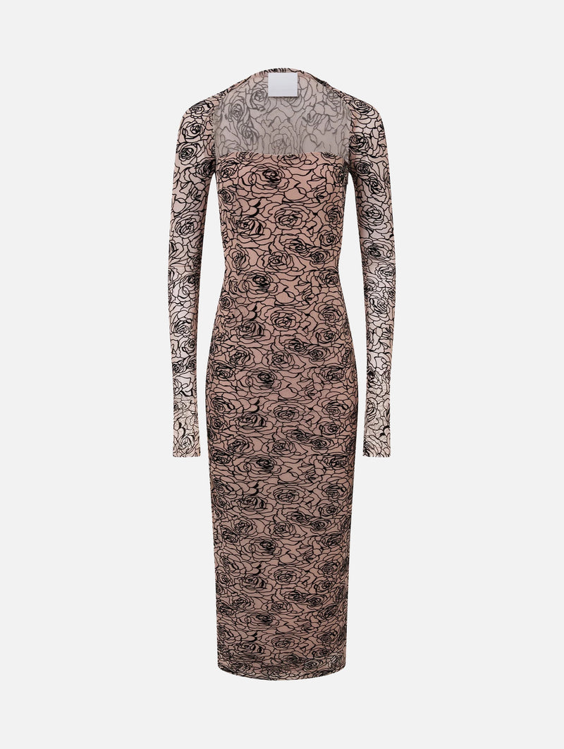 Audrey Dress in Black and Nude