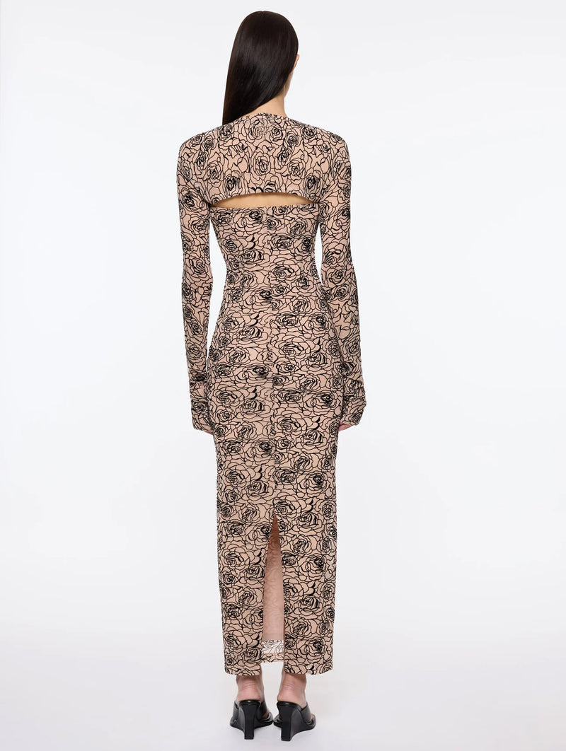 Audrey Dress in Black and Nude