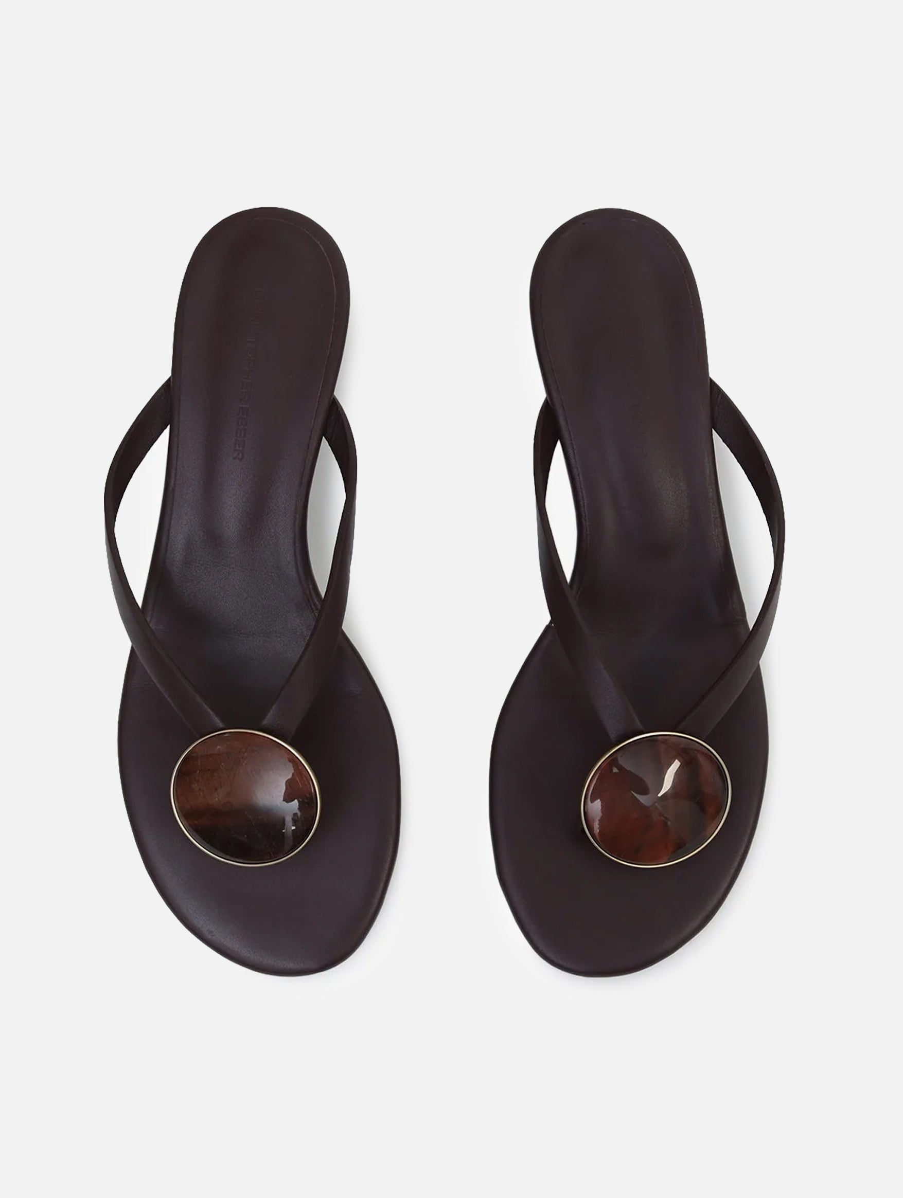Aura Quartz Flip Flop Wedge in Mahogany and Red Tigers Eye