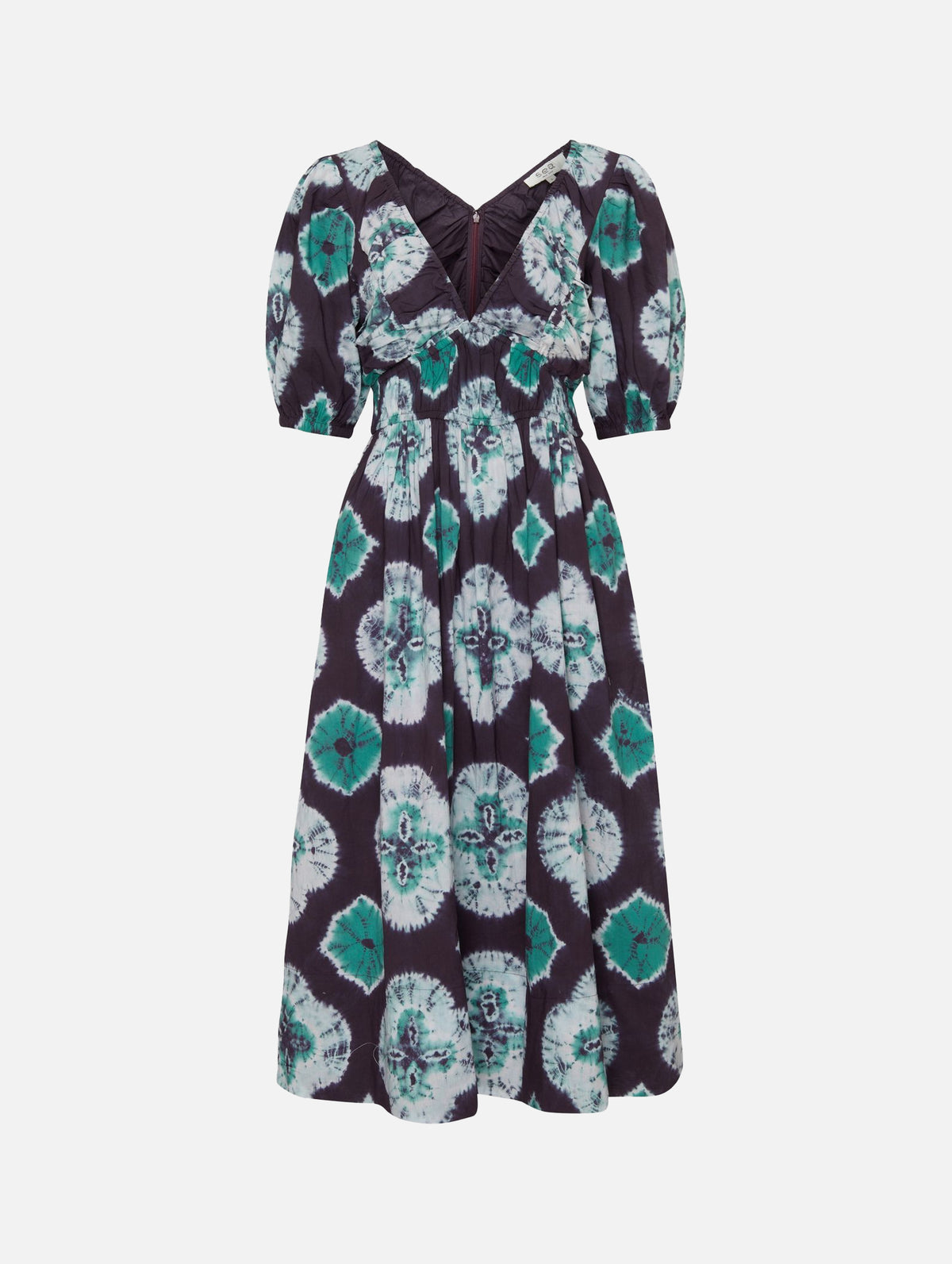 Aveline Puff Sleeve Dress in Teal