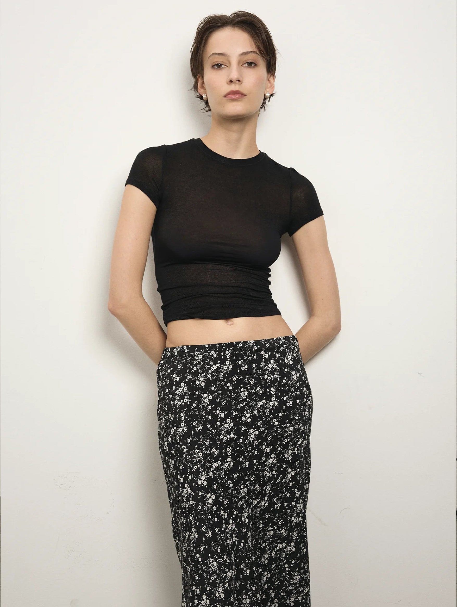 Bias Half Slip Skirt in Floral Print