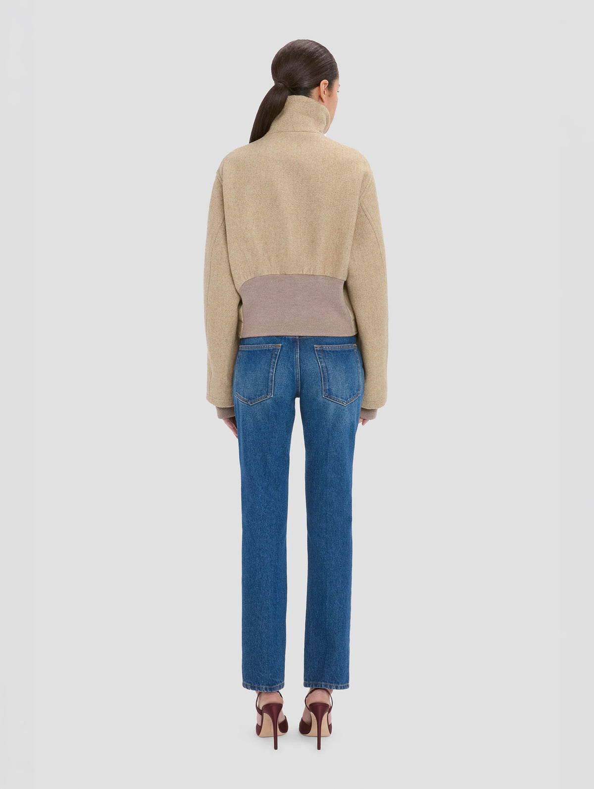 Bomber Jacket in Camel Melange