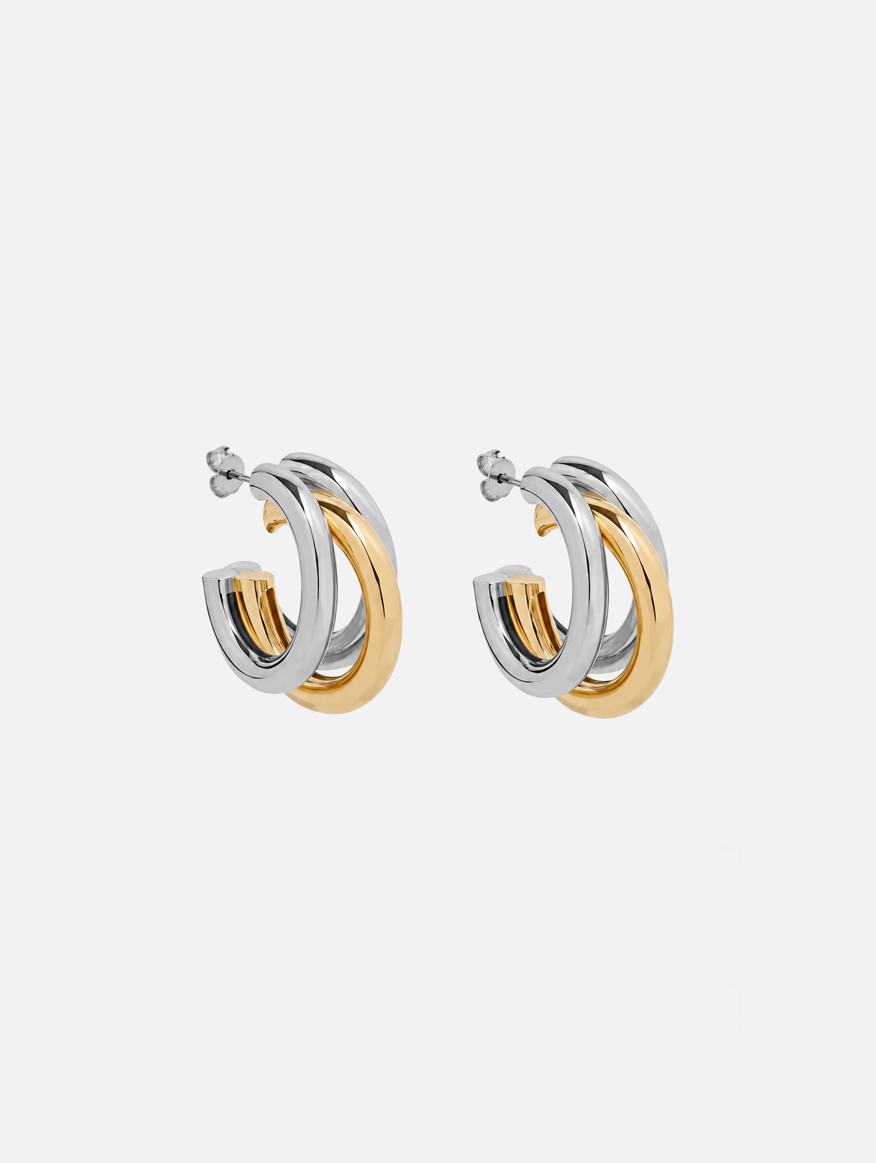 Half Hoop Earrings in Gold and Silver