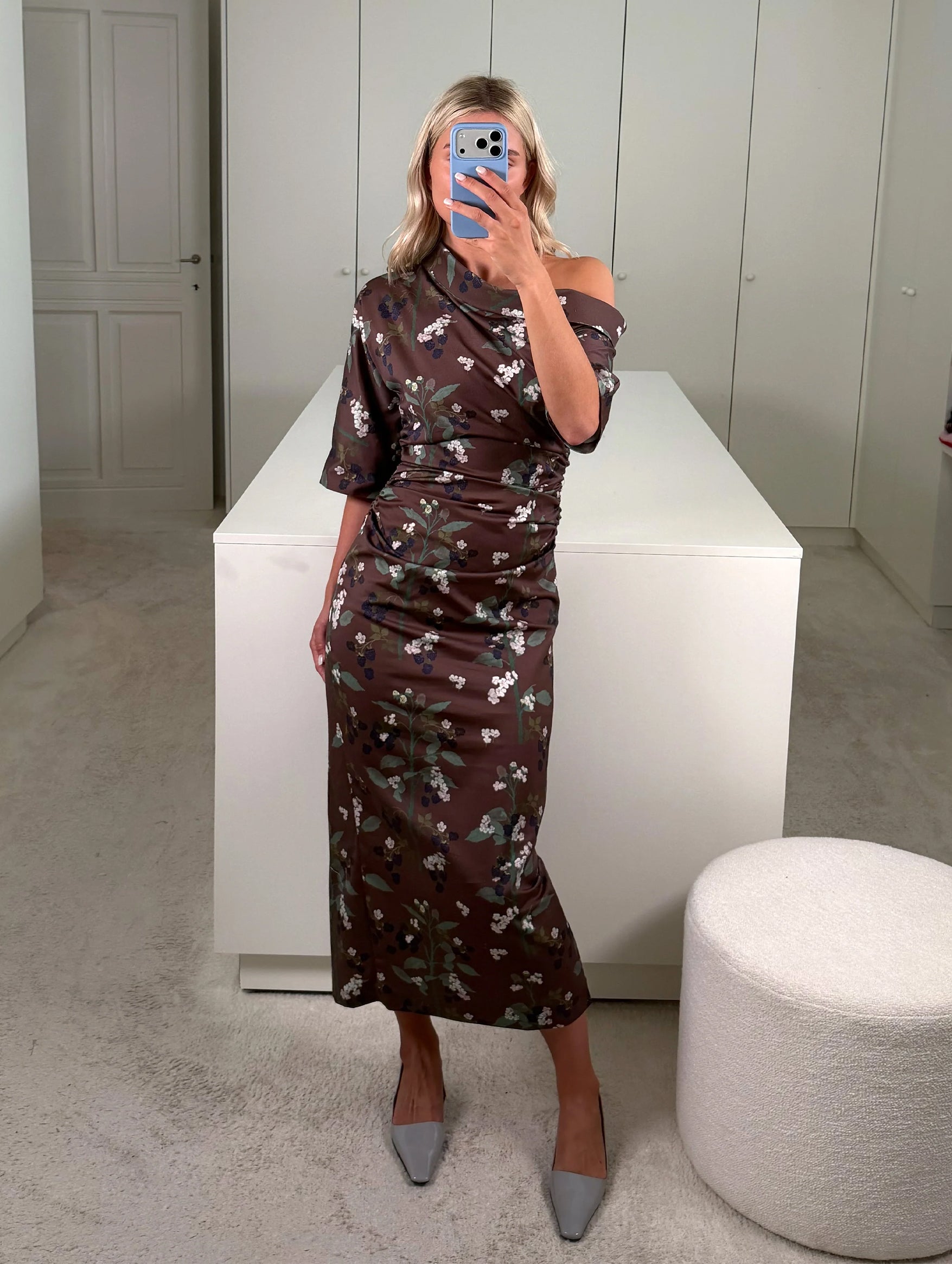Bowery Dress in Blackberry Branches