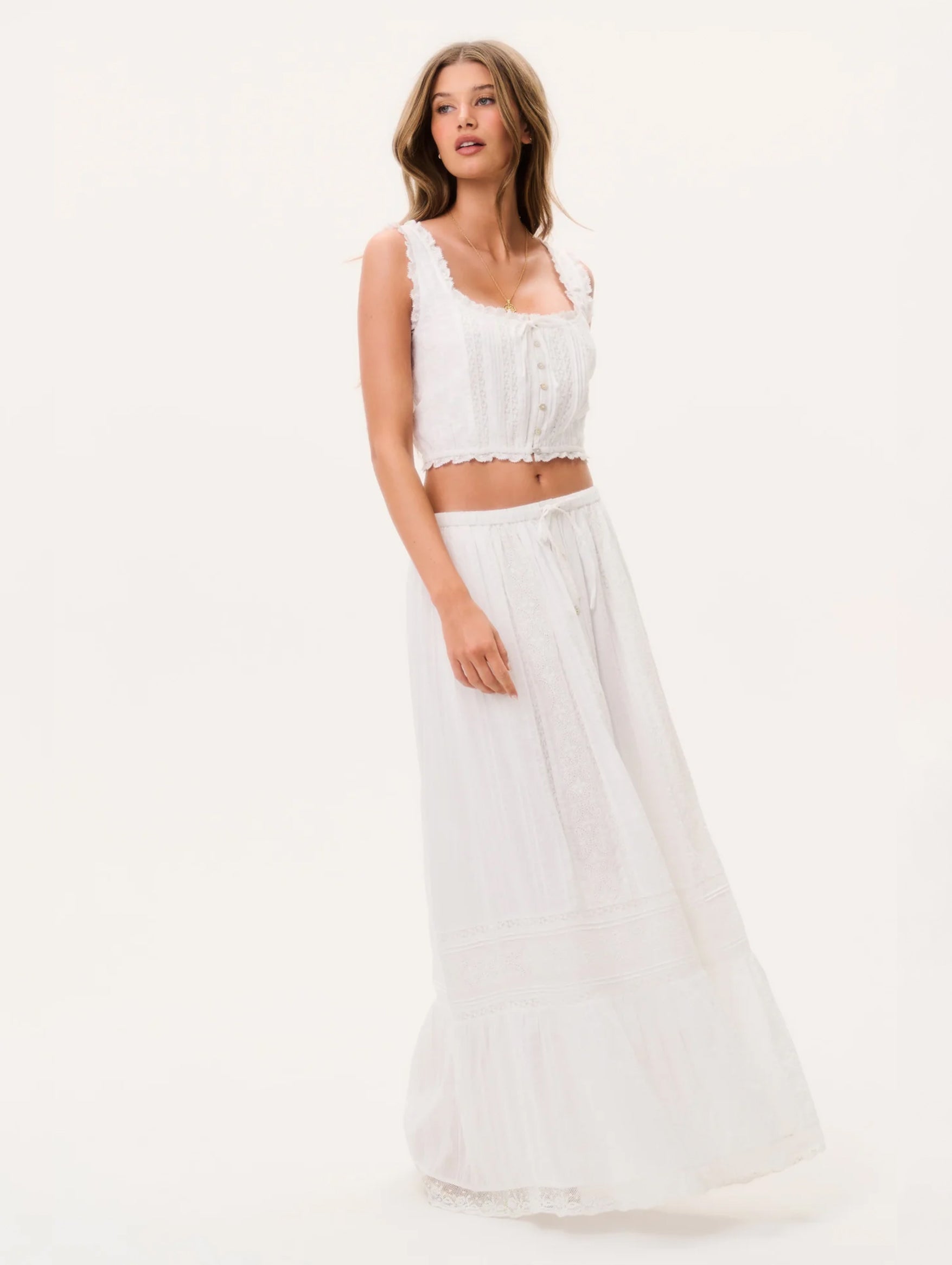 Brina Skirt in Optic White